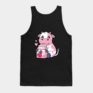 Strawberry Milk Milkshake Cow Tank Top